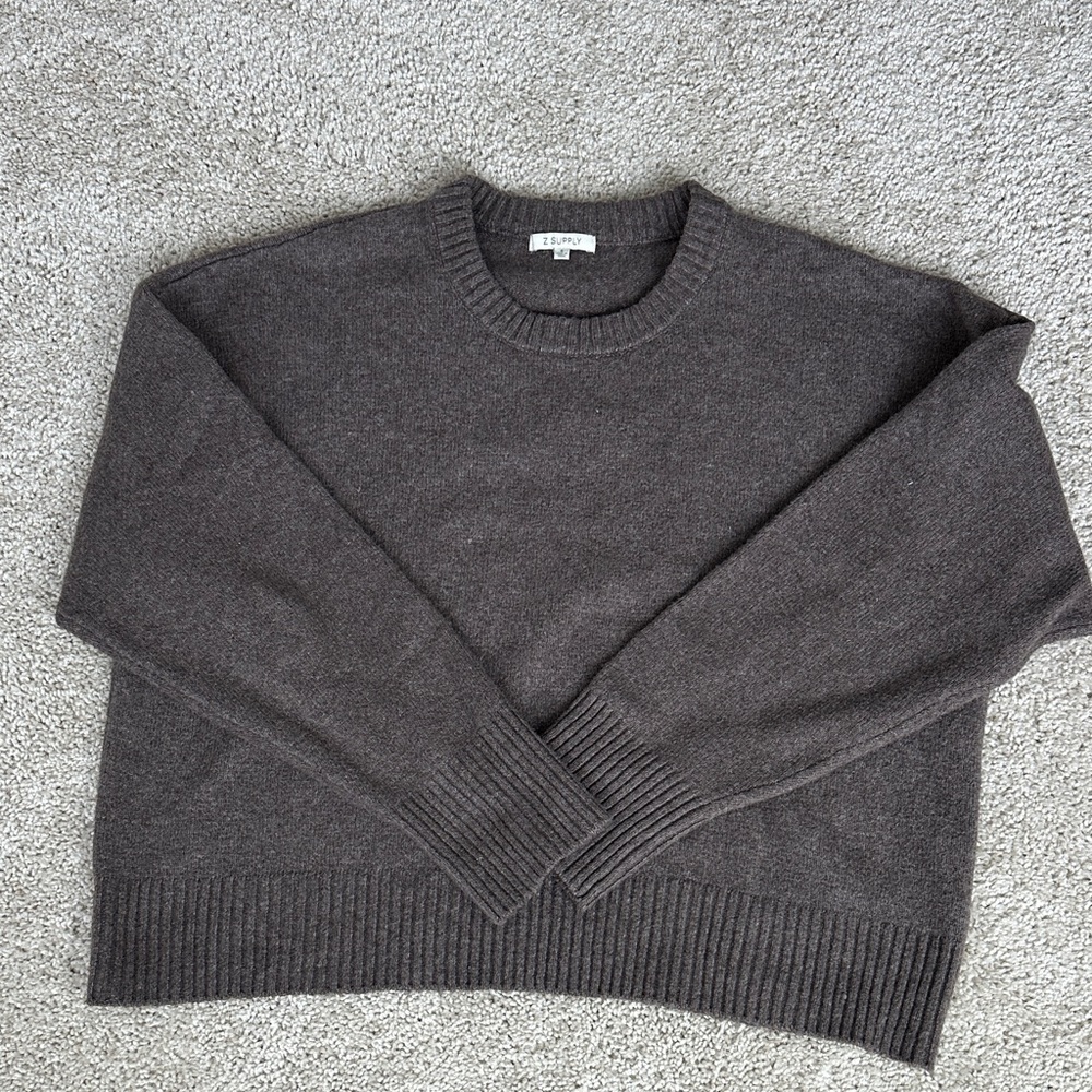 Z Supply Taupe Crewneck Sweater